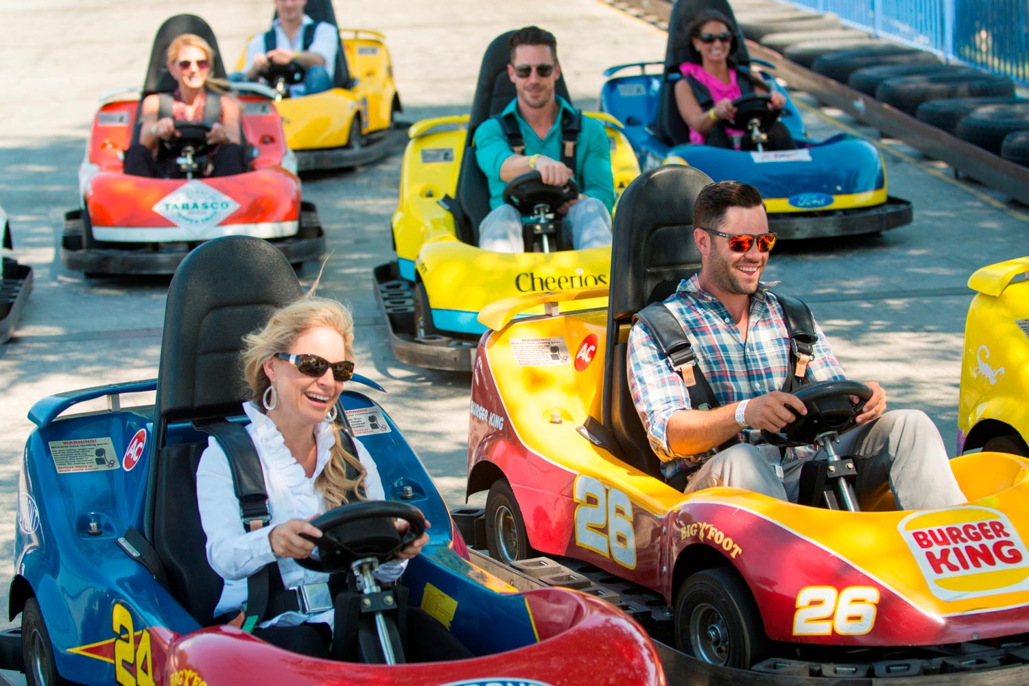 Go kart crowd - all smiles